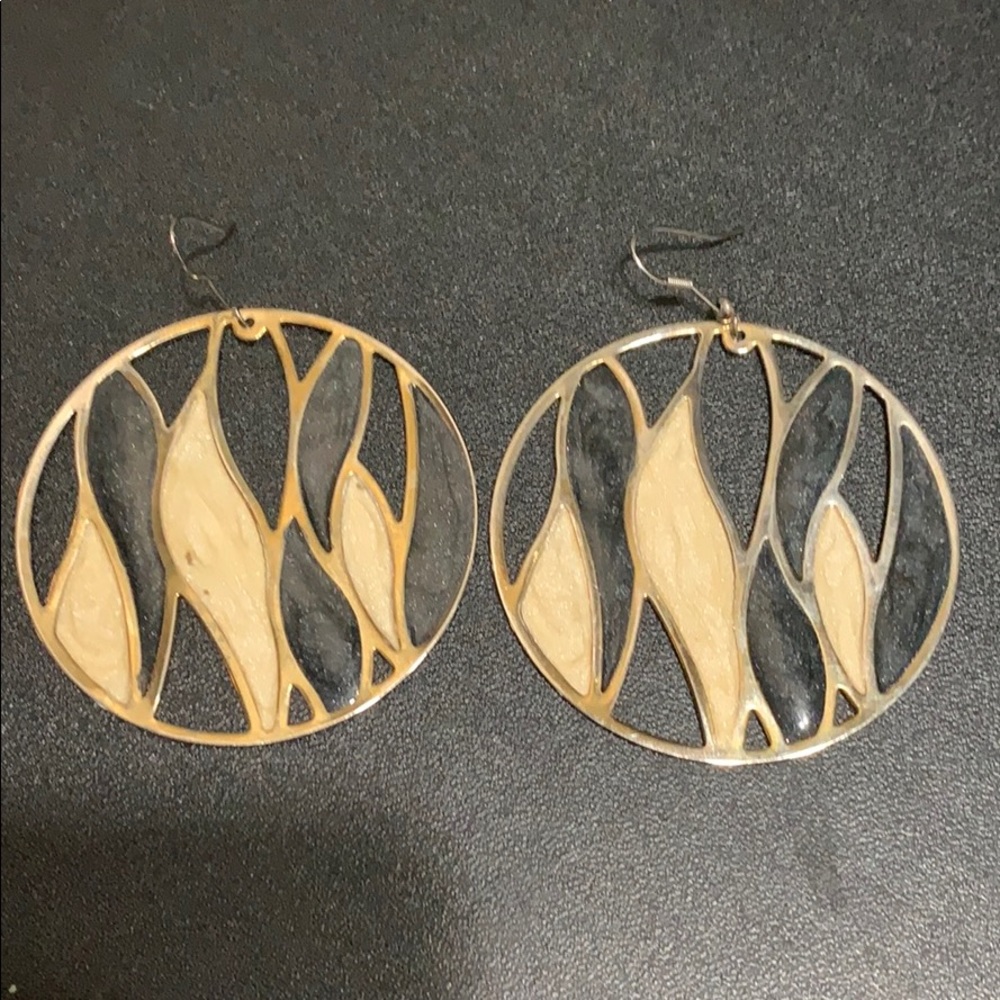 Black and White Statement Earrings